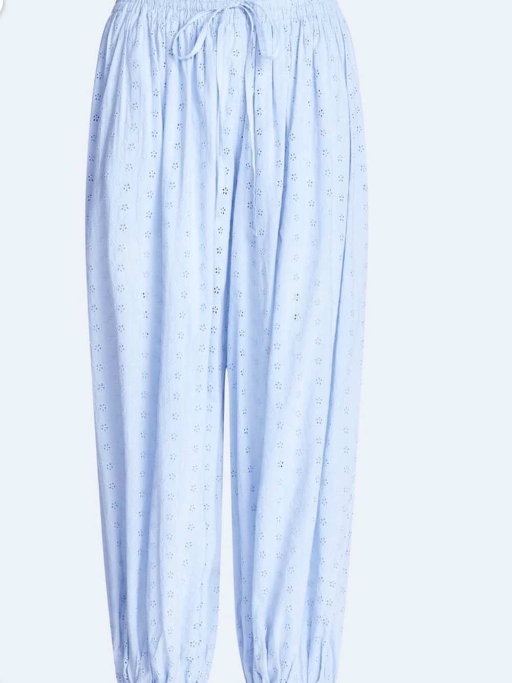 Light Blue Eyelet Jogger Pants - Unbranded